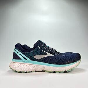Brooks Ghost 11 Blue Running Shoes Cushioned Sneaker 1202771B493 Womens Size 7.5